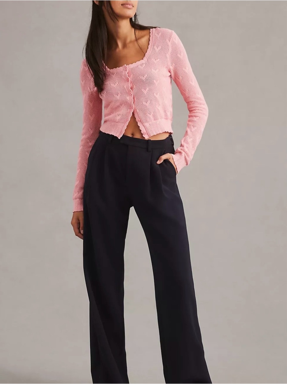 LoveShackFancy Venice Cropped Cardigan Sweater Size XS